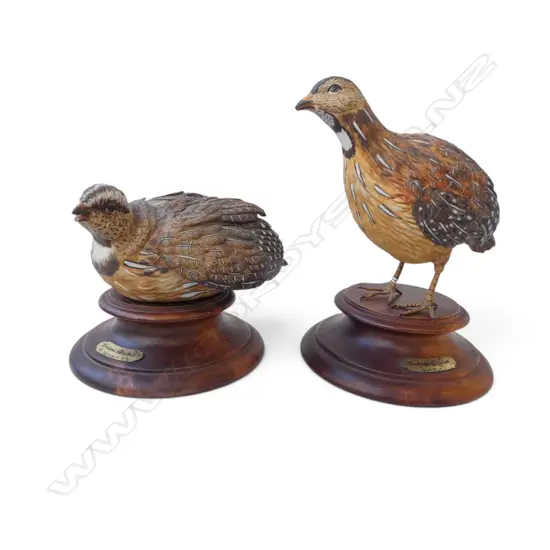 2 CAPODIMONTE QUAIL ON STANDS H.175mm