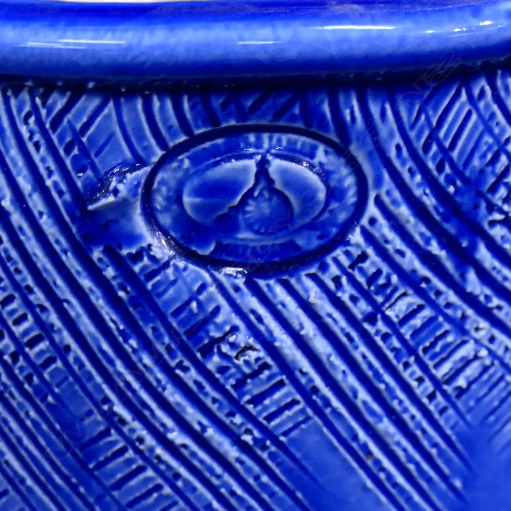 MORRIS & JAMES BLUE GLAZED POT H.360mm Image 1++