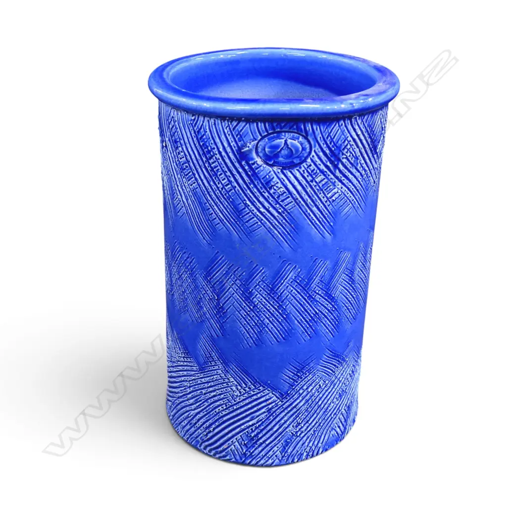 MORRIS & JAMES BLUE GLAZED POT H.360mm Image 1++