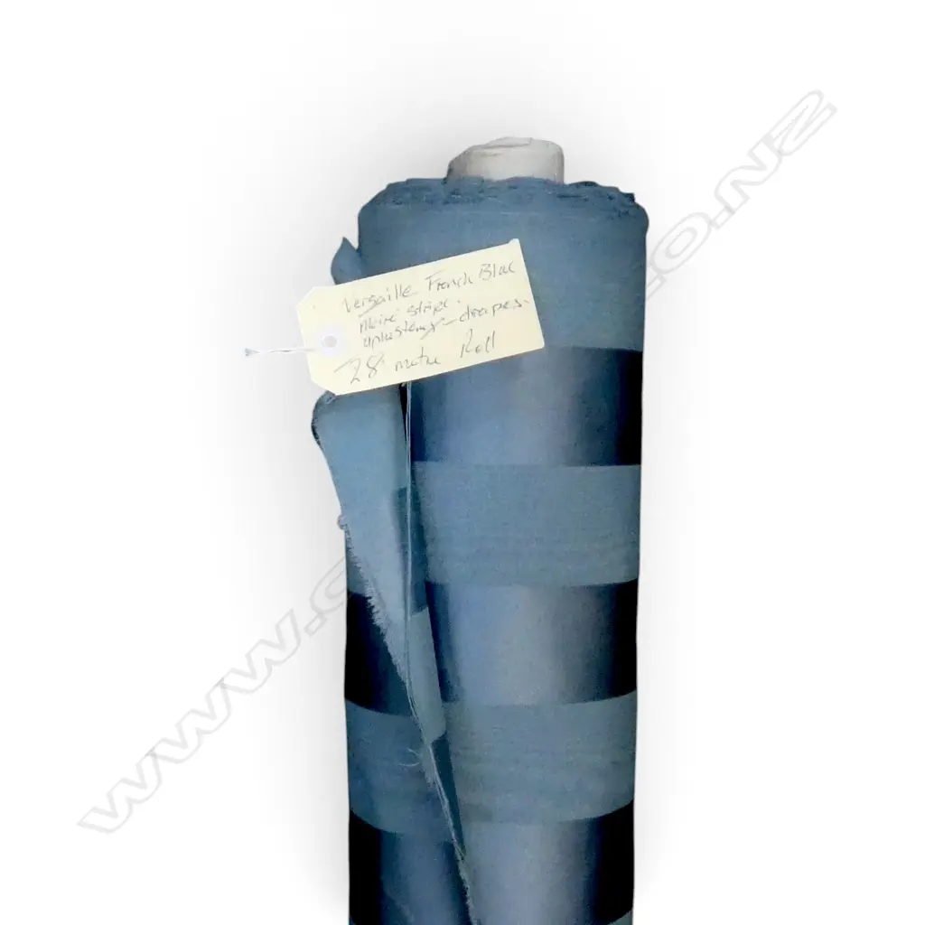 FABRIC BOLT; VERSAILLE FRENCH BLUE, MOIRE STRIPE, 28M Image 1++