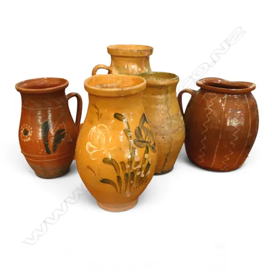 5 TERRACOTTA PROVINCIAL VESSELS faults commensurate w. age H.280mm