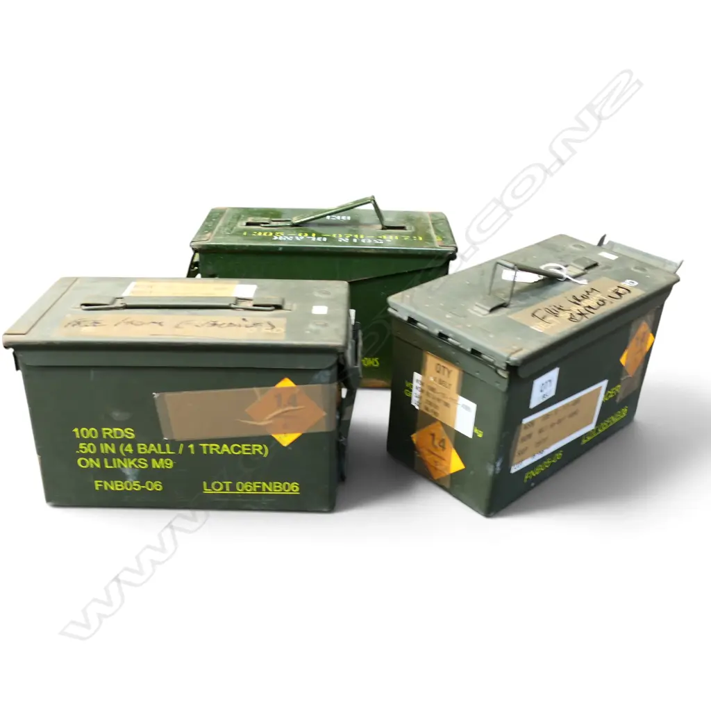 3 AMMO BOXES w. ASST. CARTRIDGES L.300mm Image 1++