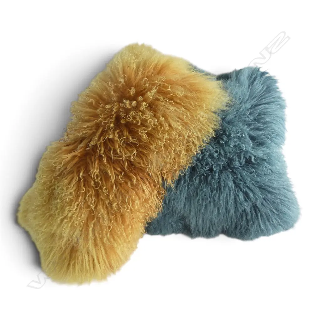 2 MONGOLIAN SHEEPSKIN CUSHIONS W.470mm Image 1++