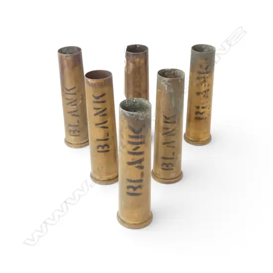 6 BRASS ARTILLERY SHELLS H.220mm