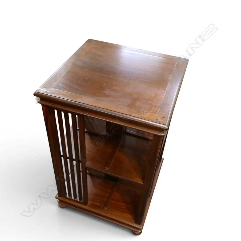 REVOLVING BOOKCASE ON CASTORS 595x595x975mm Image 1++