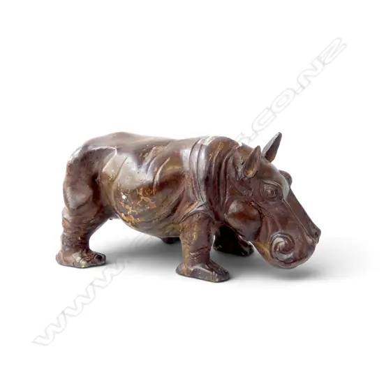 BRONZED METAL HIPPO L.330mm