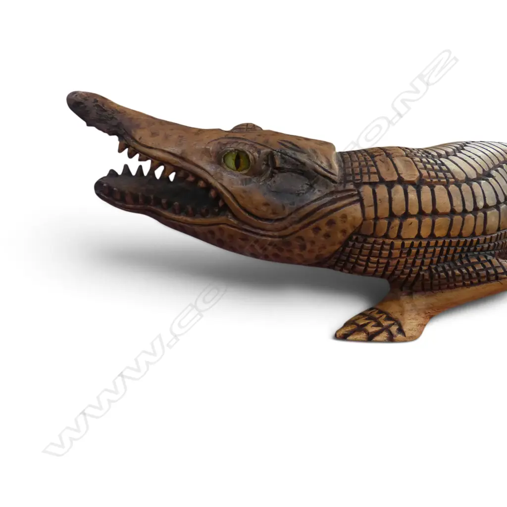 CARVED CROCODILE NEW GUINEA L999 D225 H250 MM Image 1++