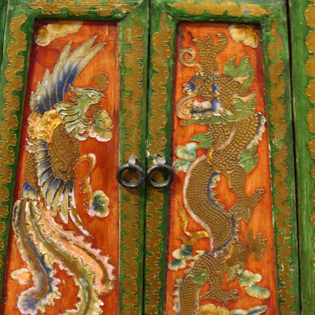 SMALL VINTAGE TIBETAN CABINET 390x280x500mm Image 1++