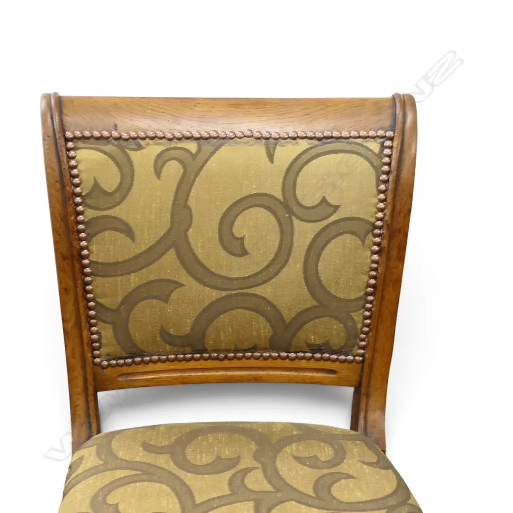 4 LATE VICTORIAN DINING CHAIRS NEWLY REUPHOLSTERED Image 1++