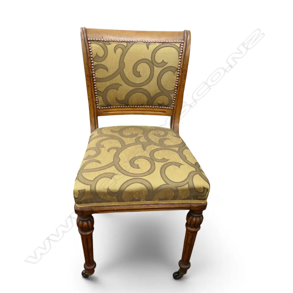 4 LATE VICTORIAN DINING CHAIRS NEWLY REUPHOLSTERED Image 1++