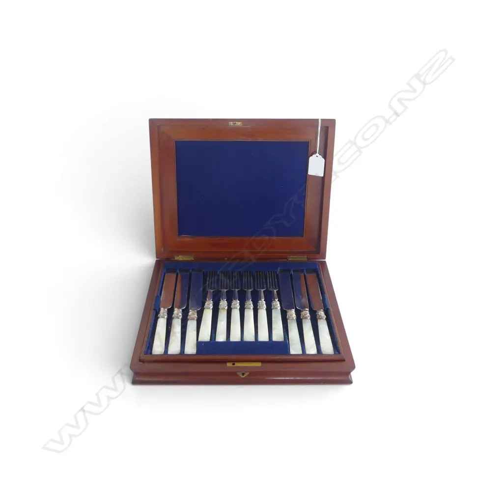 CANTEEN PART SET OF MOP HANDLED FRUIT KNIVES & FORKS Image 1++