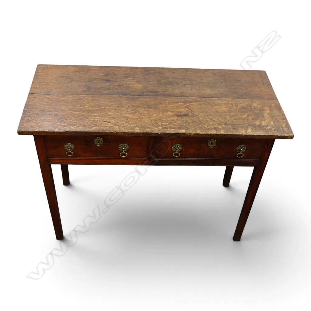 ANTIQUE OAK TABLE w. 2 DRAWERS 990x440x715mm Image 1++