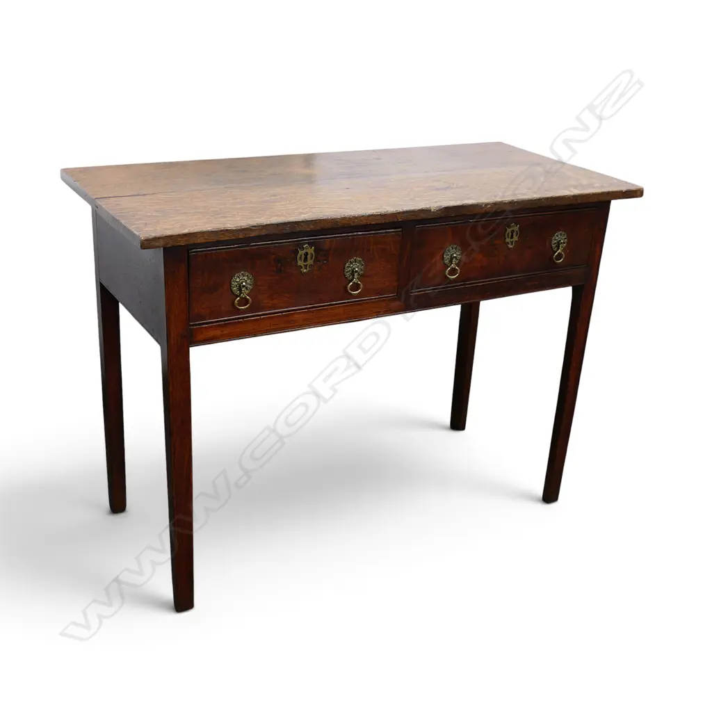 ANTIQUE OAK TABLE w. 2 DRAWERS 990x440x715mm Image 1++