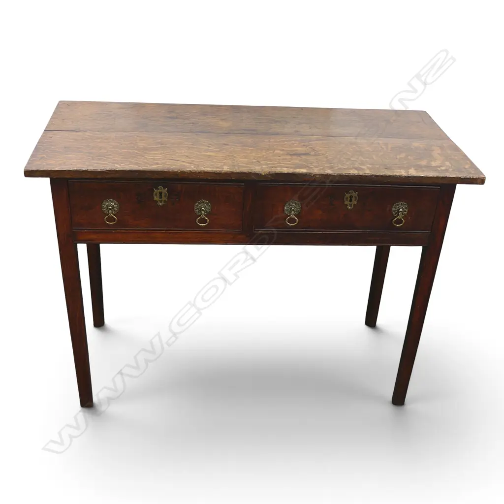 ANTIQUE OAK TABLE w. 2 DRAWERS 990x440x715mm Image 1++