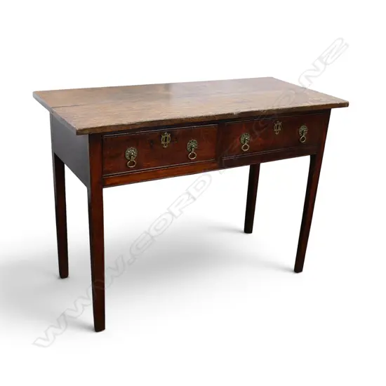 ANTIQUE OAK TABLE w. 2 DRAWERS 990x440x715mm