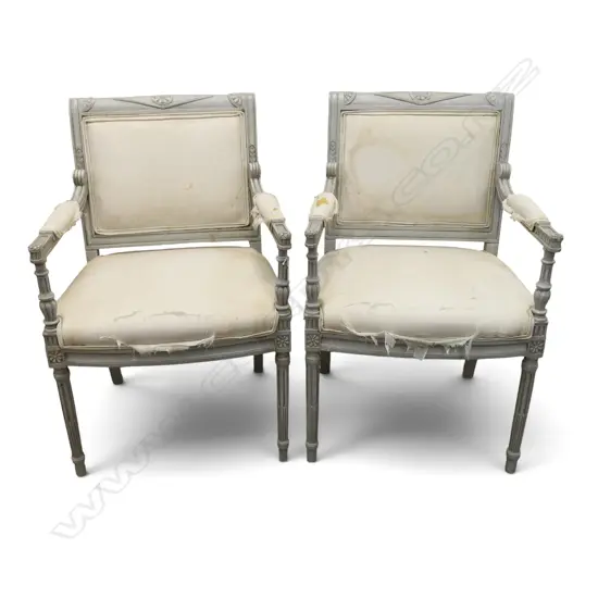 PR FRENCH STYLE ARMCHAIRS; UPHOLSTERY AF