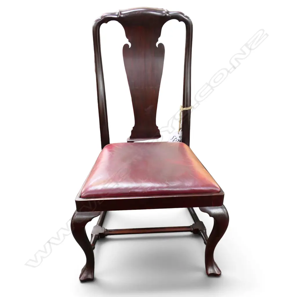6 MAHOGANY QUEEN ANNE STYLE DINING CHAIRS H.1055mm Image 1++