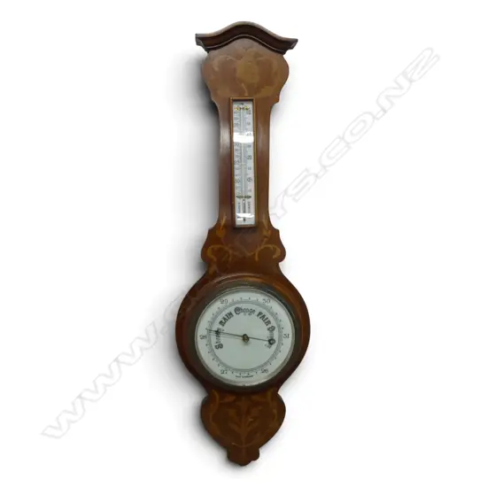 EDWARDIAN INLAID BAROMETER H.920mm