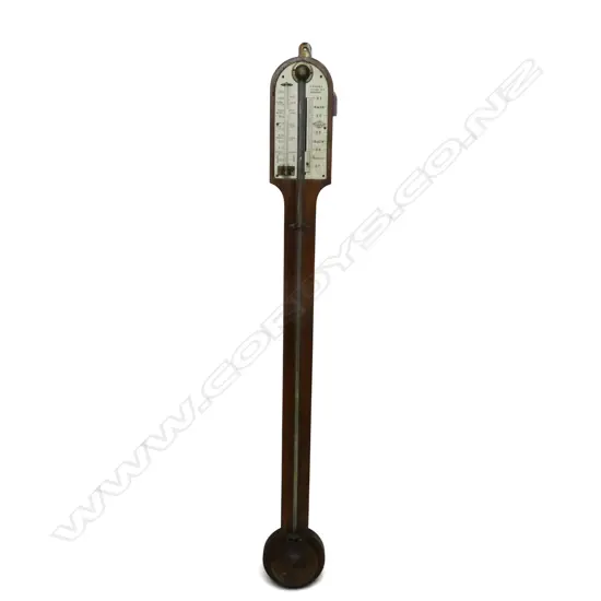 ANTIQUE c.1800 IRISH STICK BAROMETER 'I. LIZARS. BELFAST' L.910mm