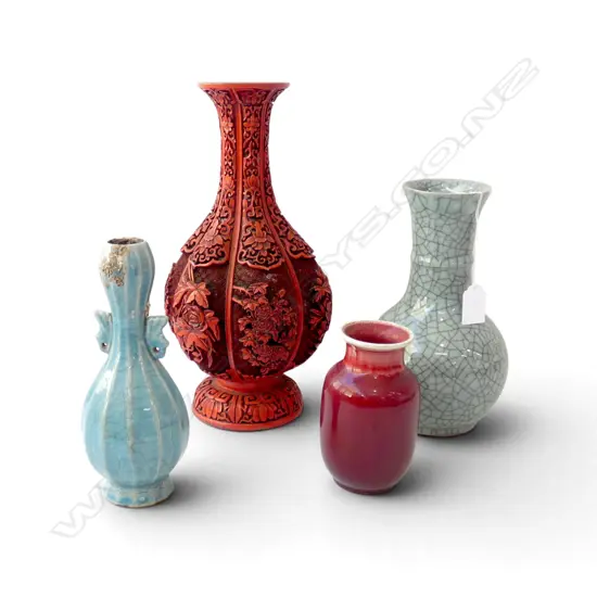 4 ORIENTAL VASES H.315mm