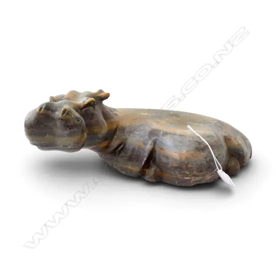 CARVED STONE HIPPO W.400mm