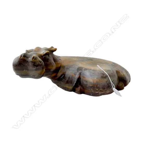 CARVED STONE HIPPO W.400mm