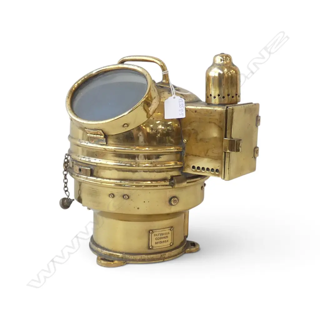 ANTIQUE BRASS SHIPS BINNACLE COMPASS "PATT01151A No.13195.H" H.250mm Image 1++