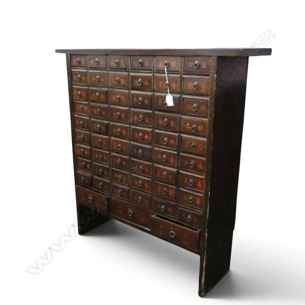 YAOGUI 药柜 MEDICINE CHEST HONG KONG c.1970’S. H820 W806 D225mm Image 1++