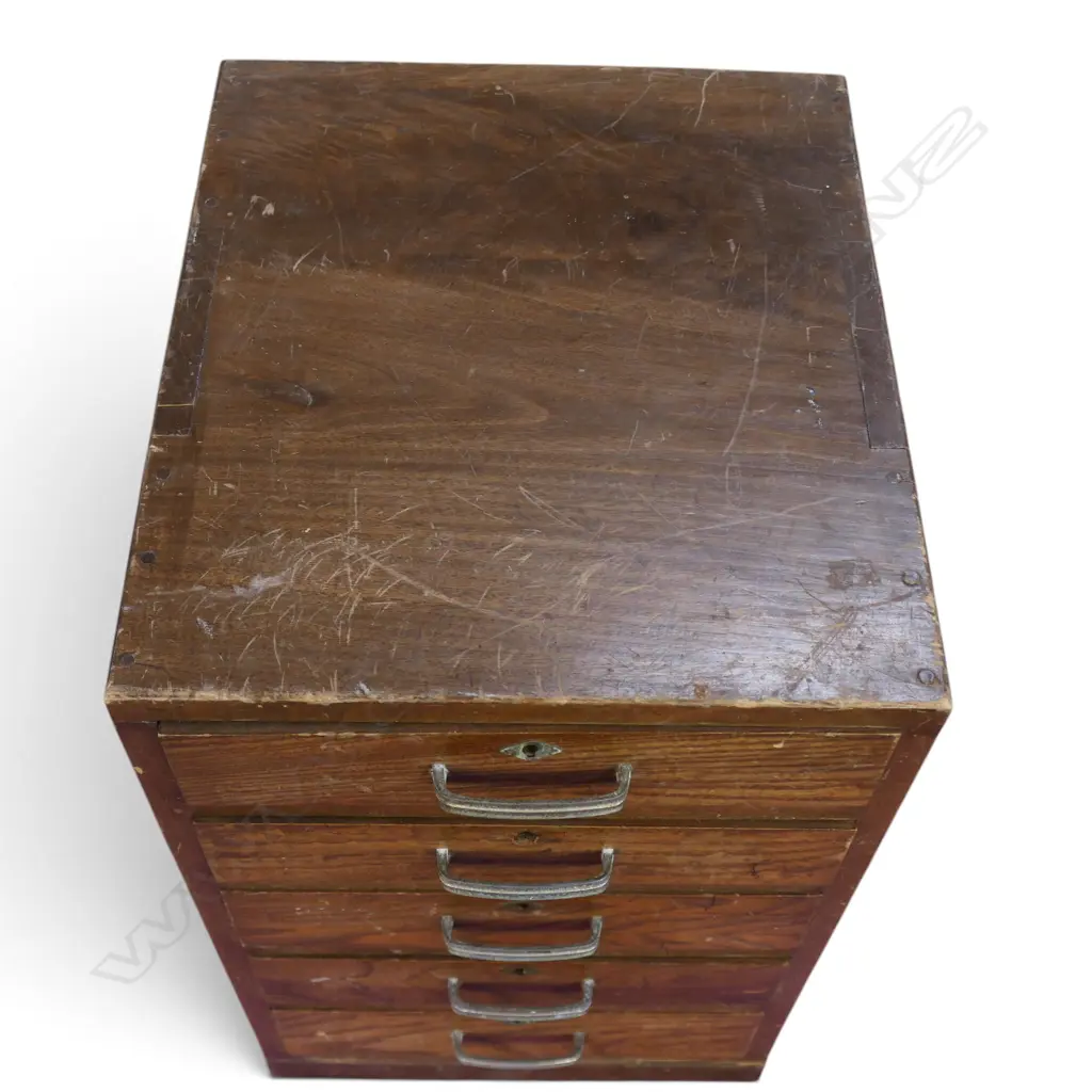 VINTAGE JAPANESE SMALL WOODEN 5 DRAWER COLLECTOR'S CHEST. H.485mm Image 1++