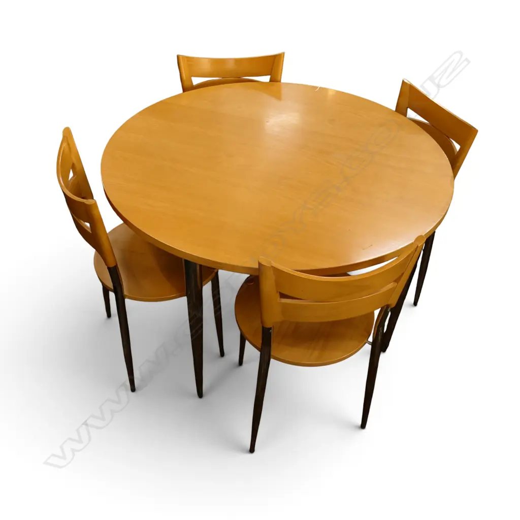 CONTEMPORARY TABLE (H.730mm, 1100mm dia) & 4 CHAIRS Image 1++