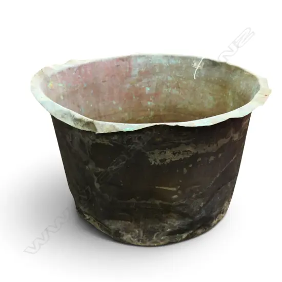 COPPER PLANTER dents & crumples H.360mm