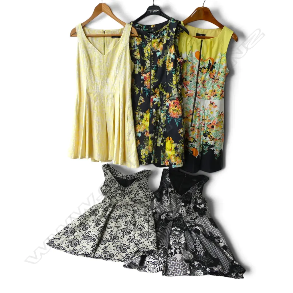 5 SZ 14 'CUE' BRAND SHORT SUMMER DRESSES, unworn condition Image 1++