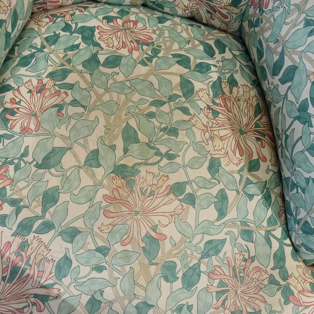 FLORAL UPHOLSTERED BUTTON BACK ARMCHAIR H.990mm Image 1++