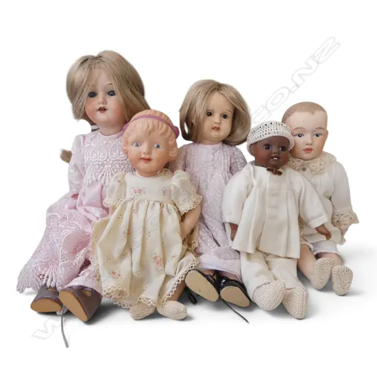 5 DOLLS, LARGEST ARMAND MARSEILLE L.400mm some faults