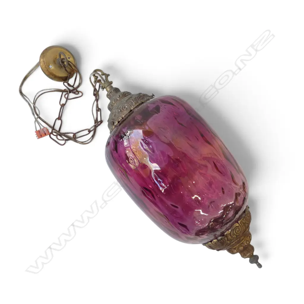 CRANBERRY GLASS LIGHT FITTING L.500mm Image 1++