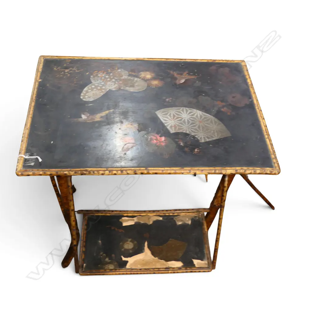EDWARDIAN BAMBOO SEWING TABLE faults 620x410x720mm Image 1++
