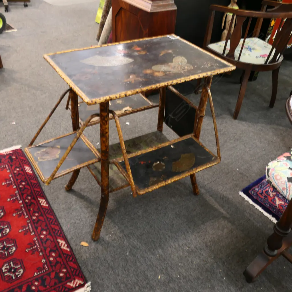 EDWARDIAN BAMBOO SEWING TABLE faults 620x410x720mm Image 1++