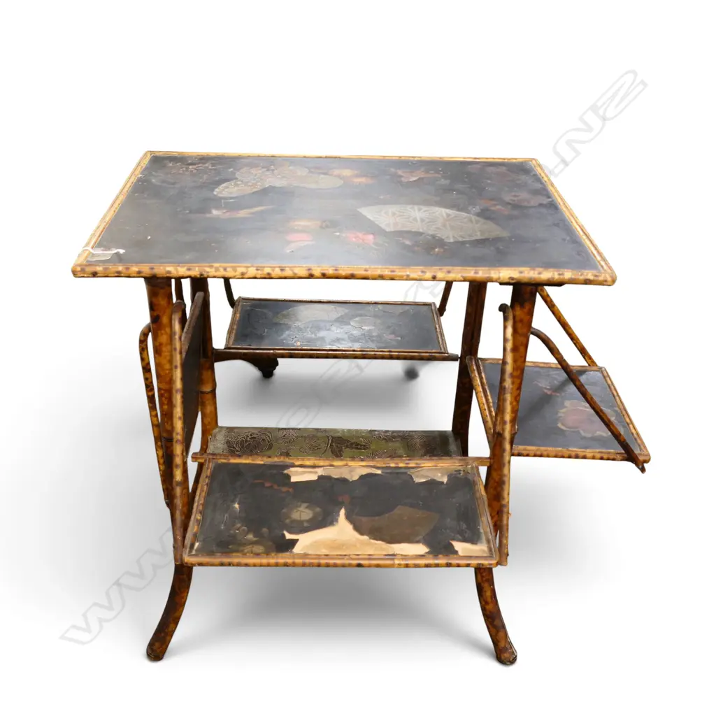 EDWARDIAN BAMBOO SEWING TABLE faults 620x410x720mm Image 1++