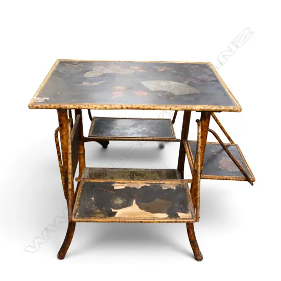 EDWARDIAN BAMBOO SEWING TABLE faults 620x410x720mm