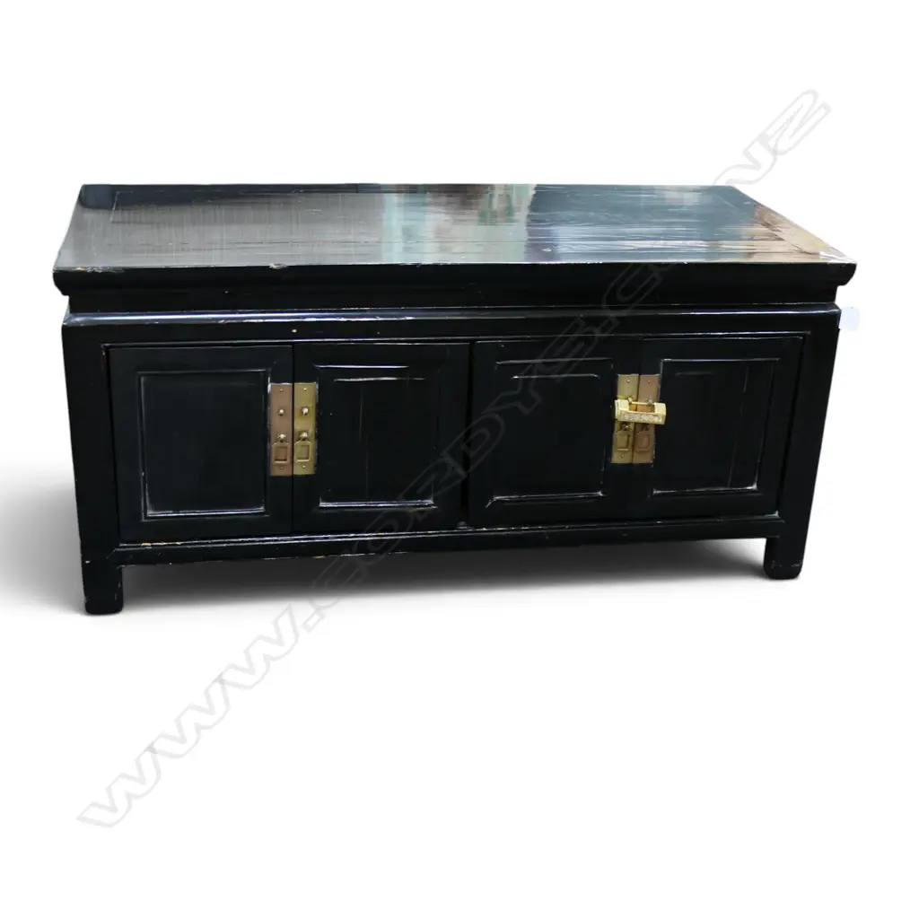 BLACK LACQUER CHINESE CABINET 1075x500x500mm Image 1++