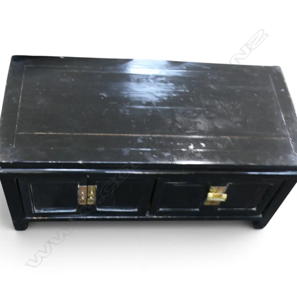 BLACK LACQUER CHINESE CABINET 1075x500x500mm Image 1++