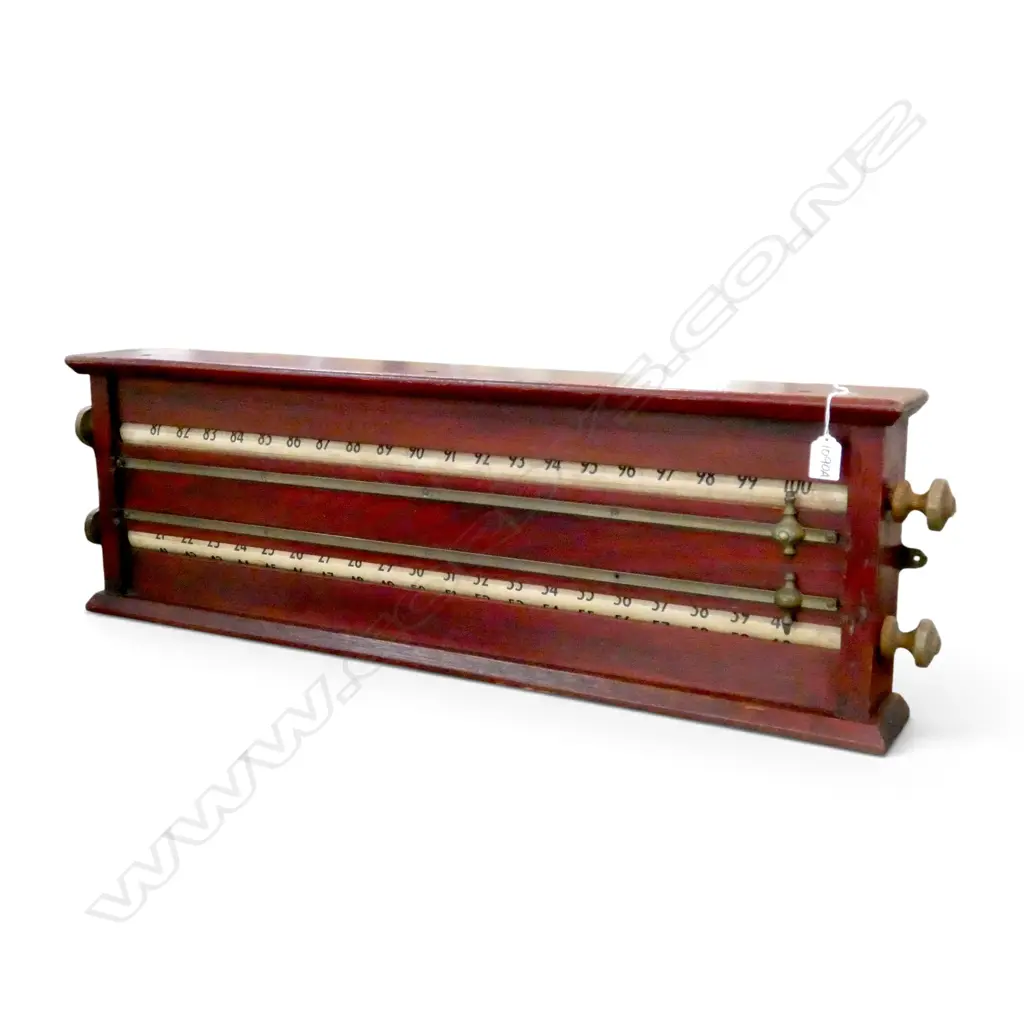 VINTAGE OAK BILLIARDS or SNOOKER SCORE BOARD with brass fittings Image 1++