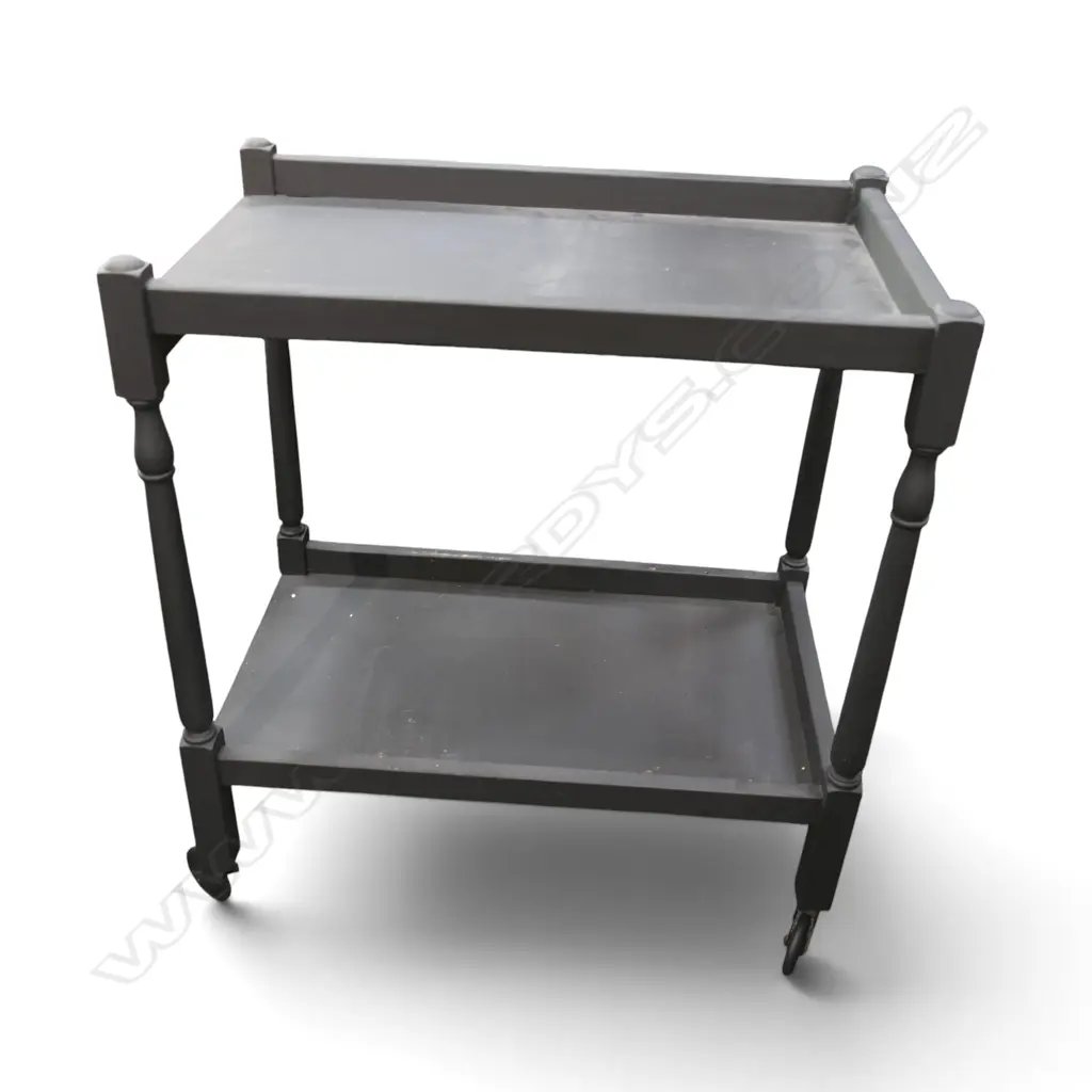 BLACK PAINTED TEA TROLLEY W.680mm Image 1++