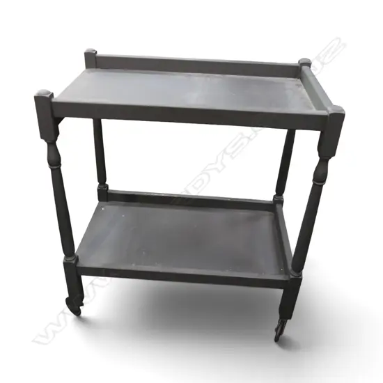 BLACK PAINTED TEA TROLLEY W.680mm
