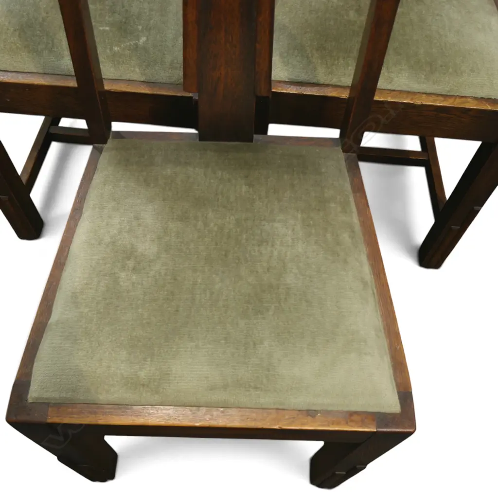 6 ART DECO OAK DINING CHAIRS H.890mm5 Image 1++