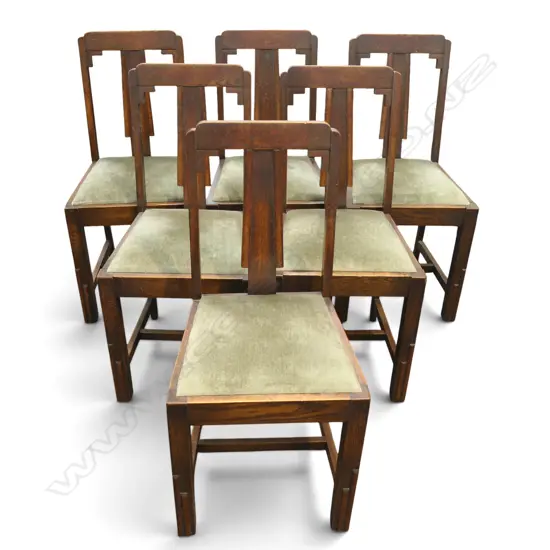 6 ART DECO OAK DINING CHAIRS H.890mm5