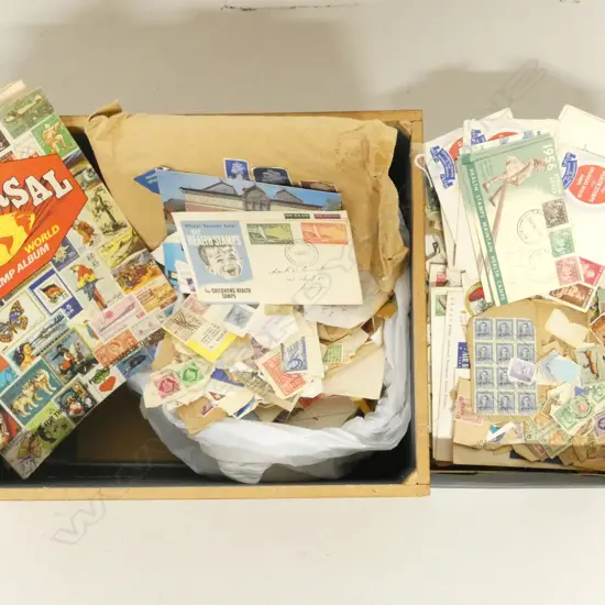 BOX OF MIXED STAMPS