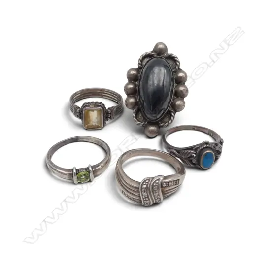 5 STG SILVER RINGS 20gms