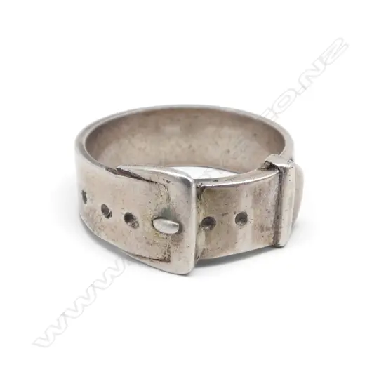 STG SILVER BELT RING 7.58gms