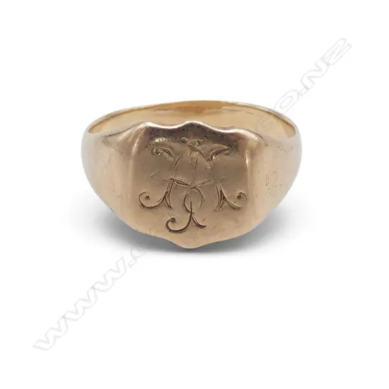 VINTAGE 9ct ROSE GOLD SIGNET RING 3.4gms